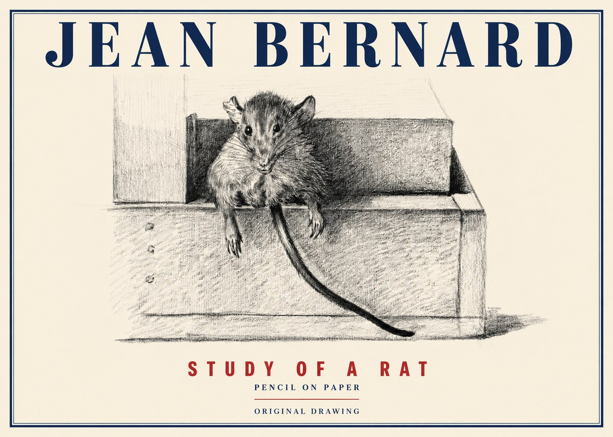 Jean Bernard Study of a Rat I No4 - Poszter