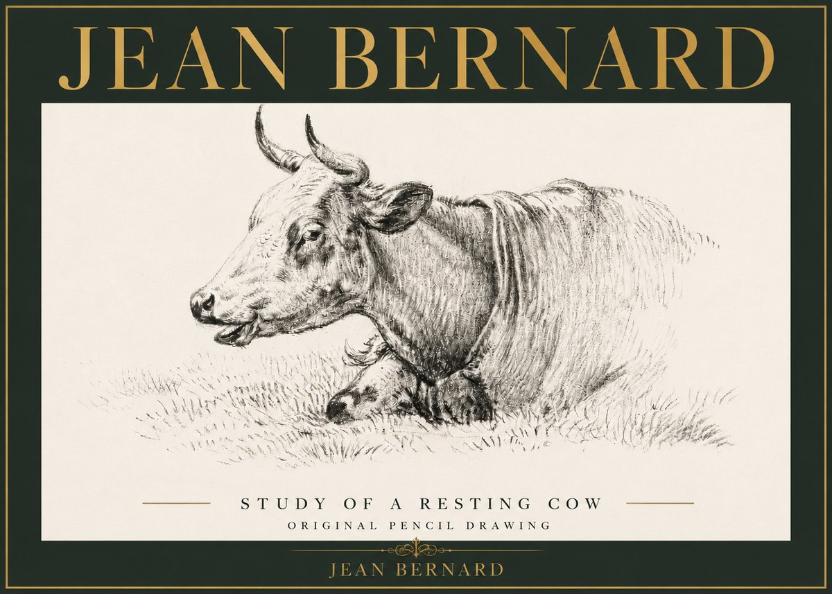 Jean Bernard Study of a Resting Cow IV No5 - Poszter