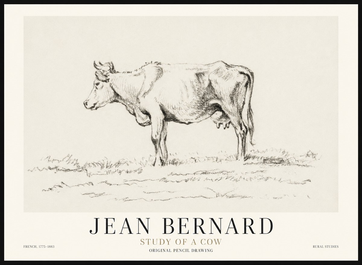 Jean Bernard Study of a Cow III No1 - Poszter