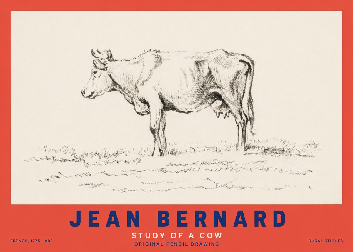 Jean Bernard Study of a Cow III No2 - Poszter