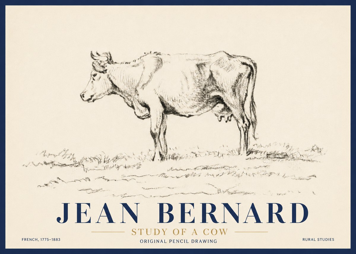 Jean Bernard Study of a Cow III No4 - Poszter