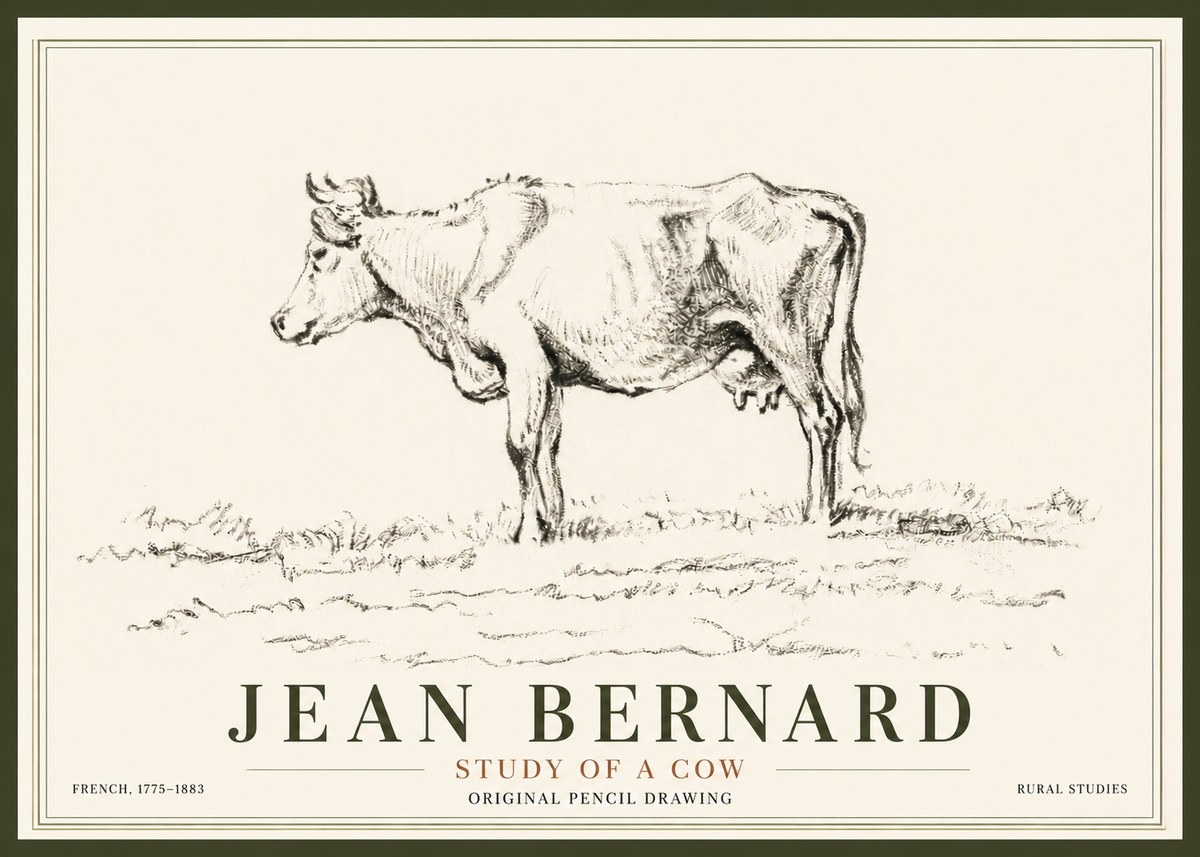 Jean Bernard Study of a Cow III No5 - Poszter