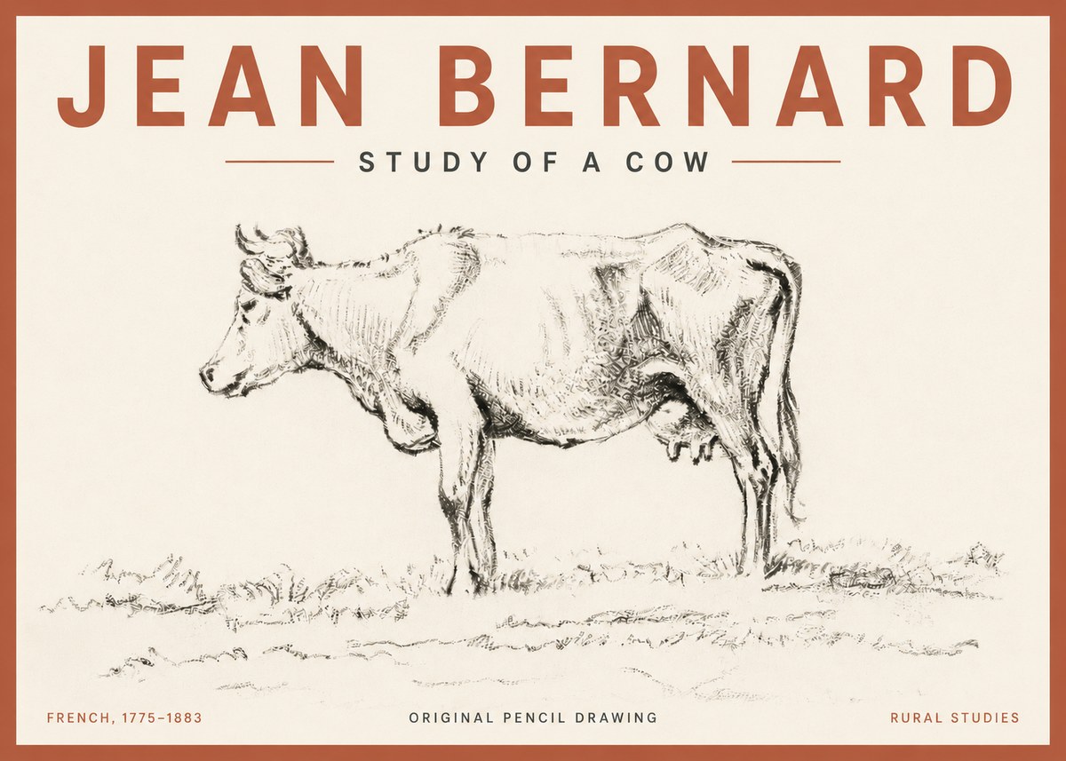 Jean Bernard Study of a Cow III No6 - Poszter
