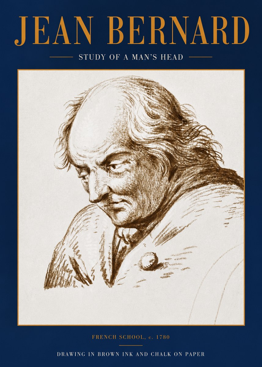 Jean Bernard Study of a Man's Head No3 - Poszter