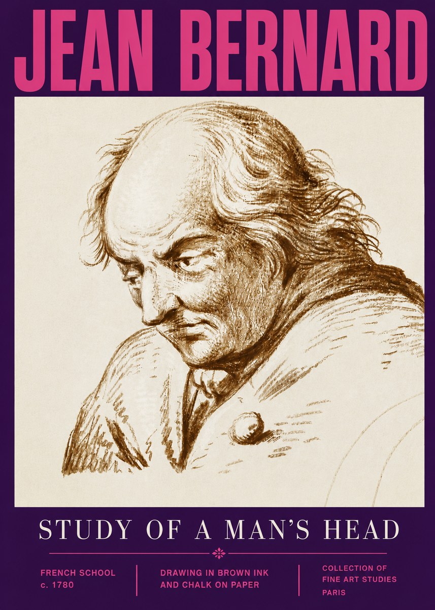 Jean Bernard Study of a Man's Head No5 - Poszter