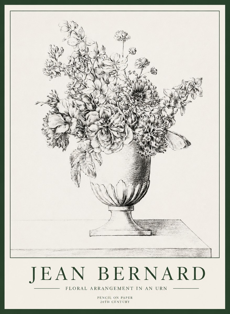 Jean Bernard Floral Arrangement in an Urn No1 - Poszter