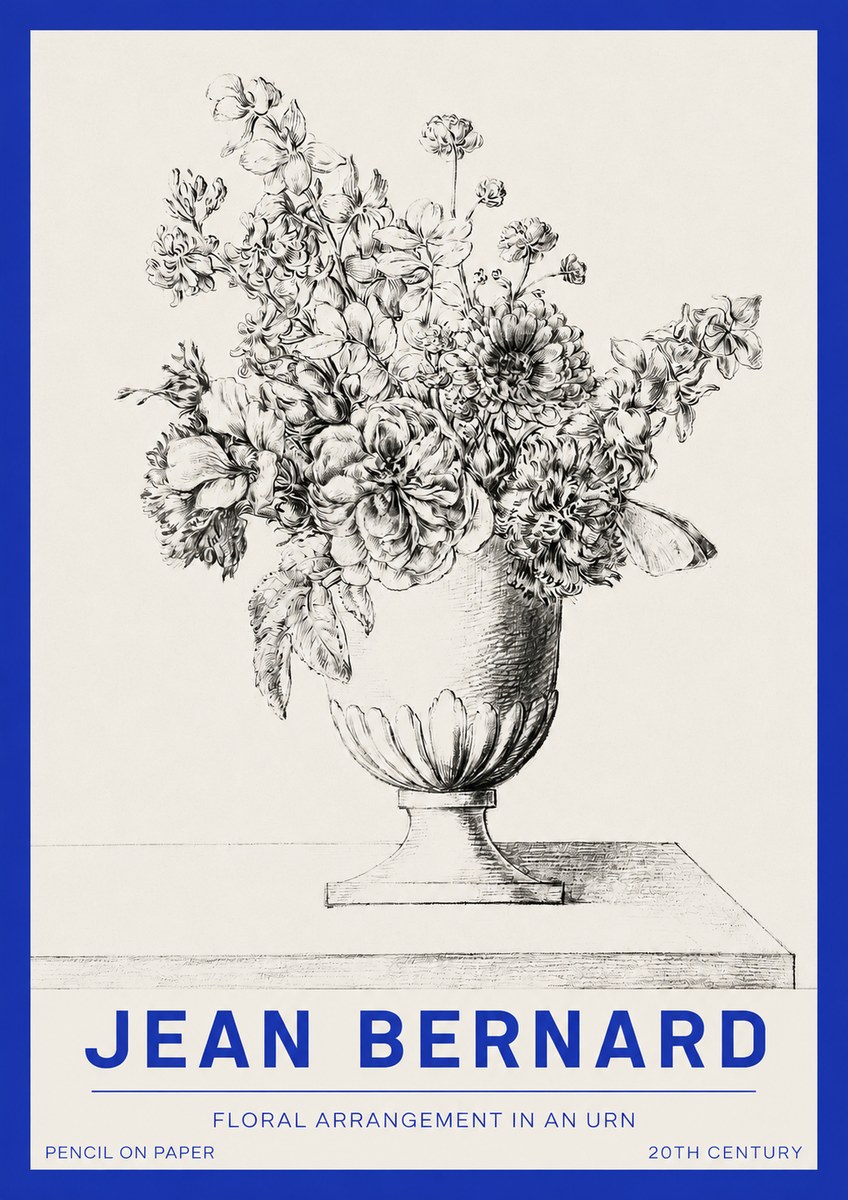 Jean Bernard Floral Arrangement in an Urn No2 - Poszter
