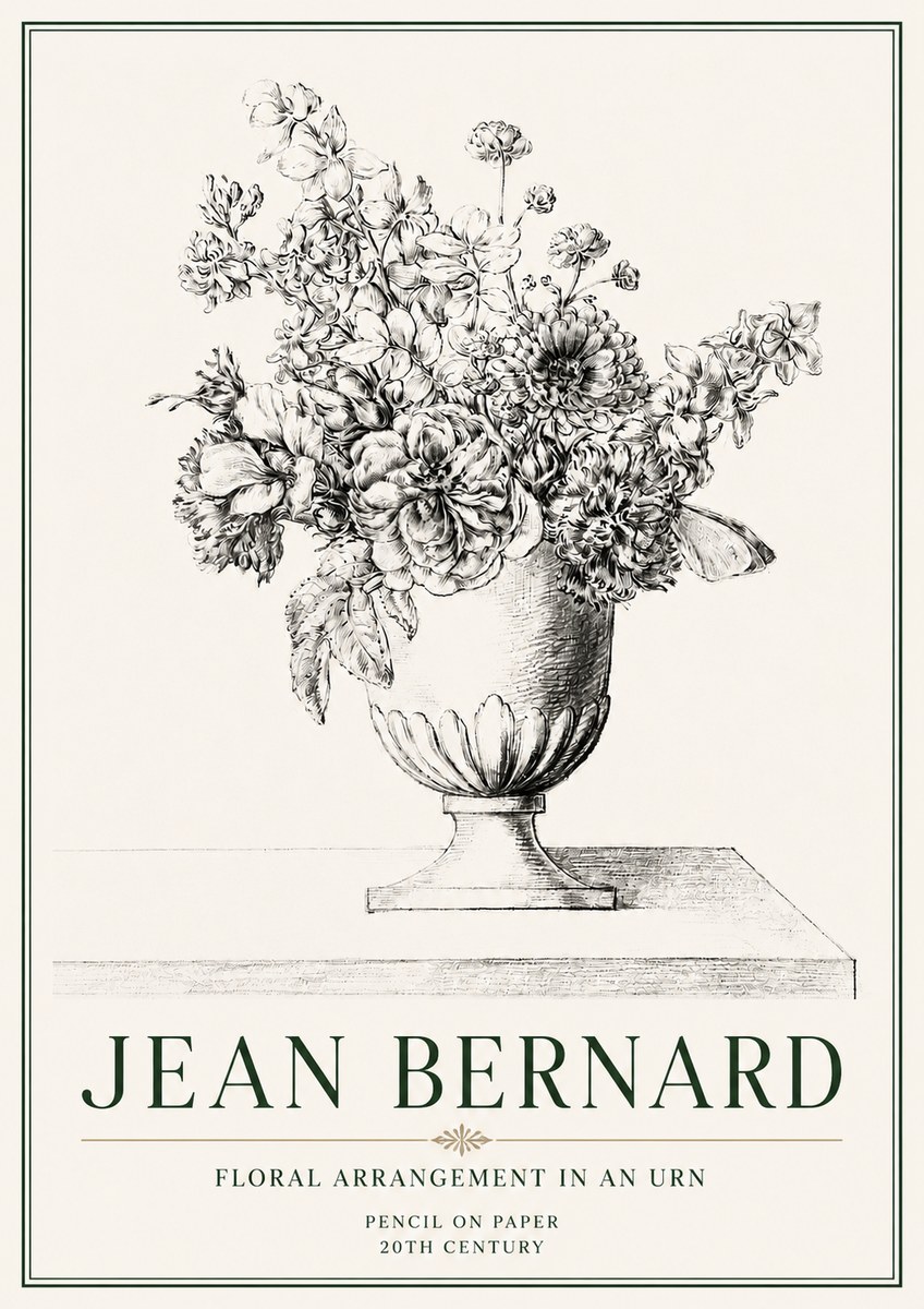 Jean Bernard Floral Arrangement in an Urn No4 - Poszter
