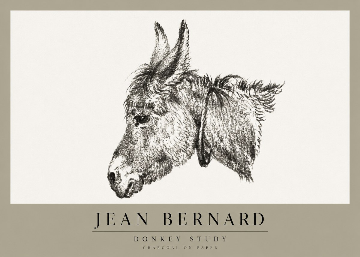Jean Bernard Donkey Study III No1 - Poszter