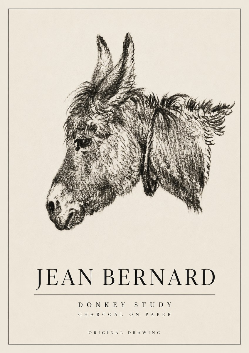 Jean Bernard Donkey Study III No3 - Poszter