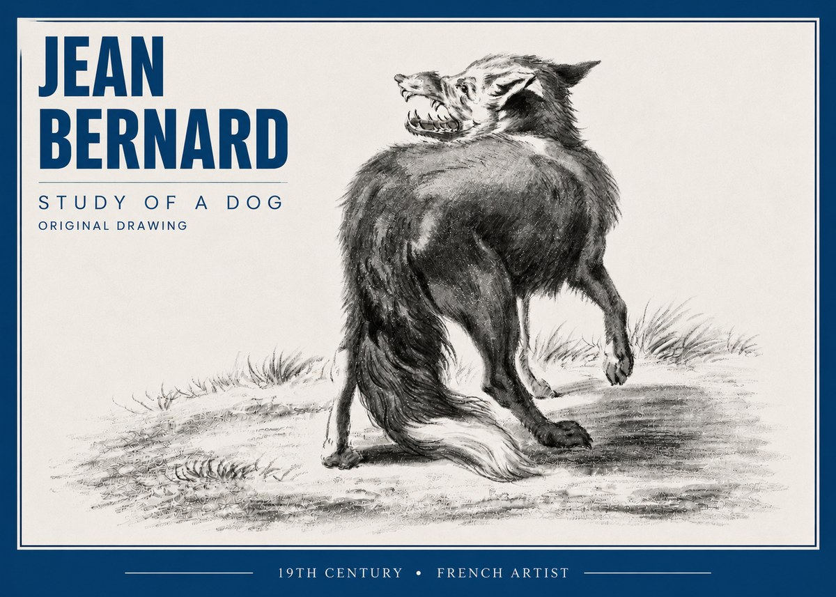 Jean Bernard Study of a Dog II No4 - Poszter