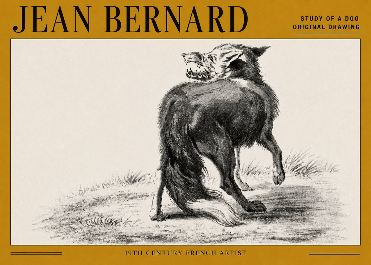 Jean Bernard Study of a Dog II No5 - Poszter