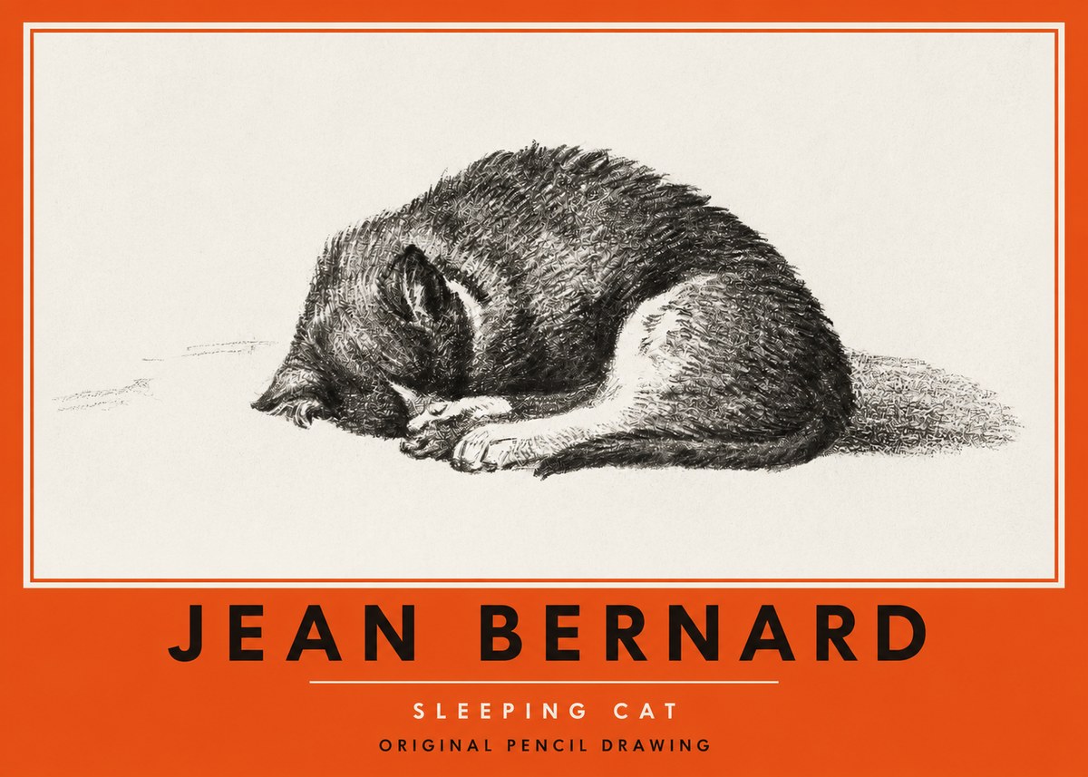 Jean Bernard Sleeping Cat III No2 - Poszter