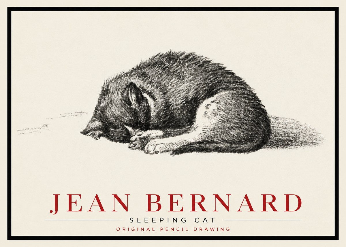 Jean Bernard Sleeping Cat III No5 - Poszter