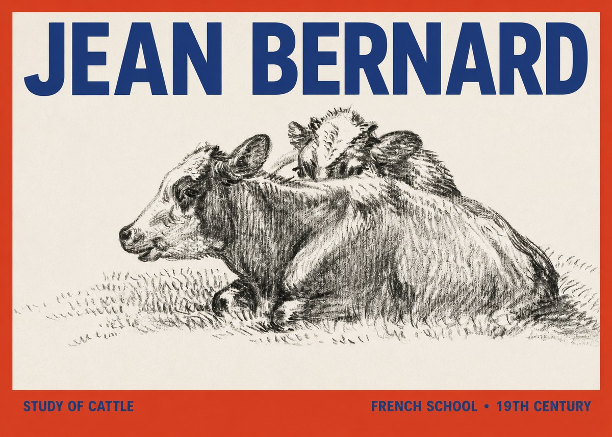 Jean Bernard Study of Cows No3 - Poszter