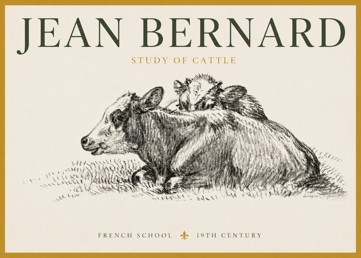 Jean Bernard Study of Cows No4 - Poszter