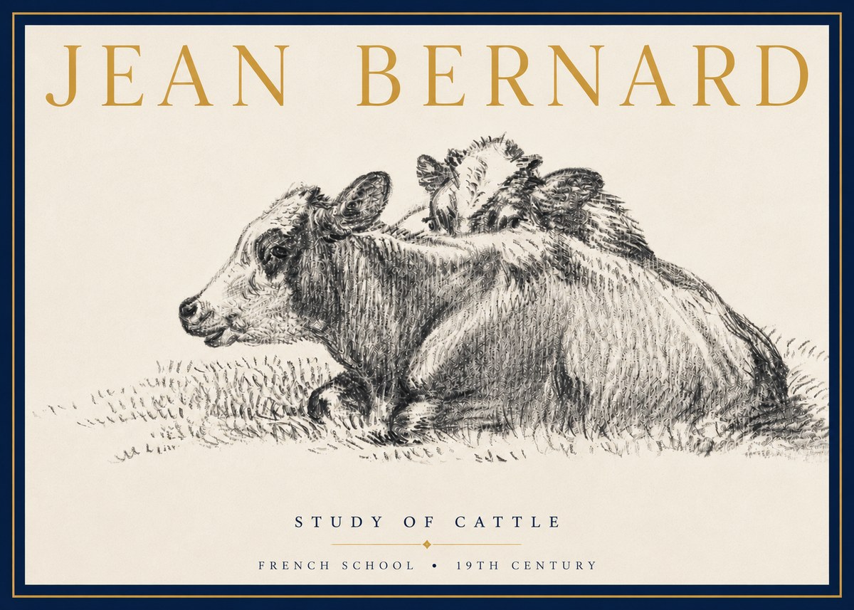 Jean Bernard Study of Cows No5 - Poszter