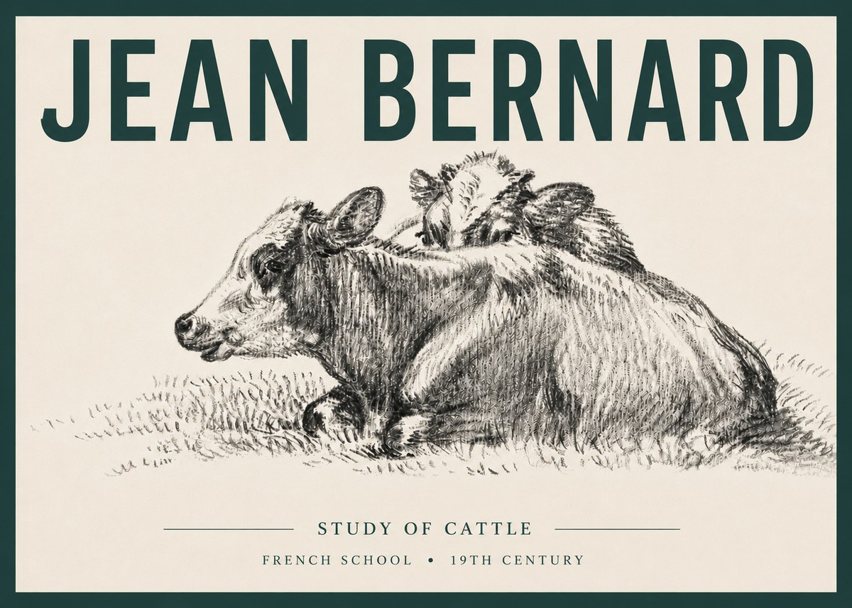 Jean Bernard Study of Cows No6 - Poszter