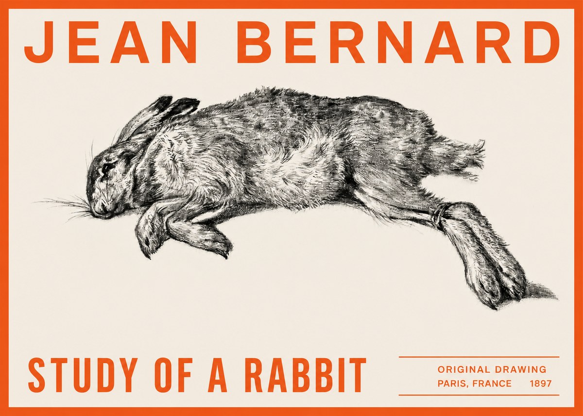 Jean Bernard Study of a Rabbit No2 - Poszter