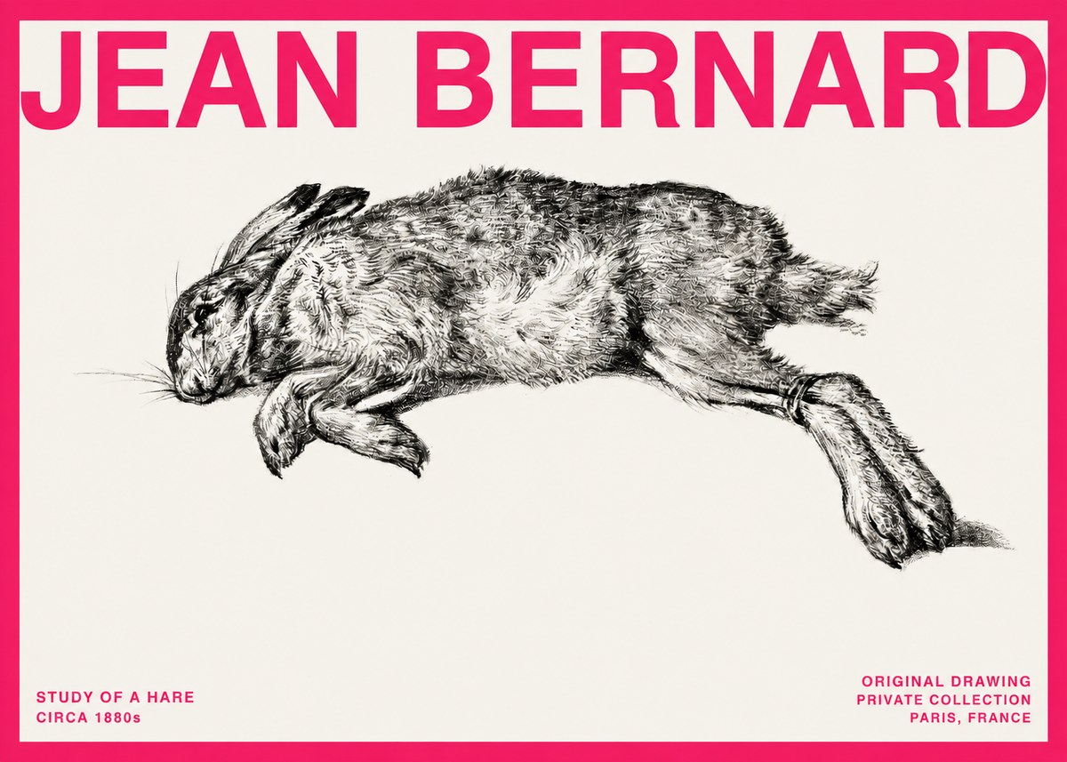 Jean Bernard Study of a Rabbit No4 - Poszter