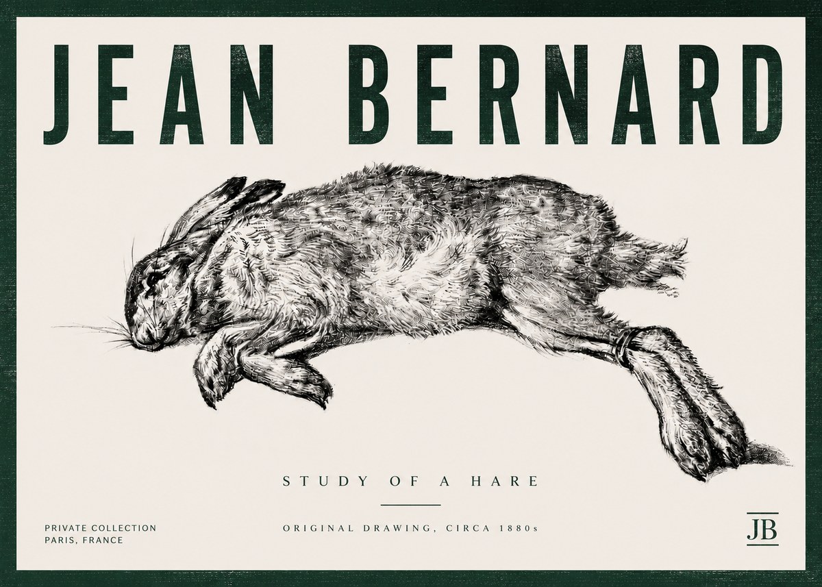 Jean Bernard Study of a Rabbit No6 - Poszter