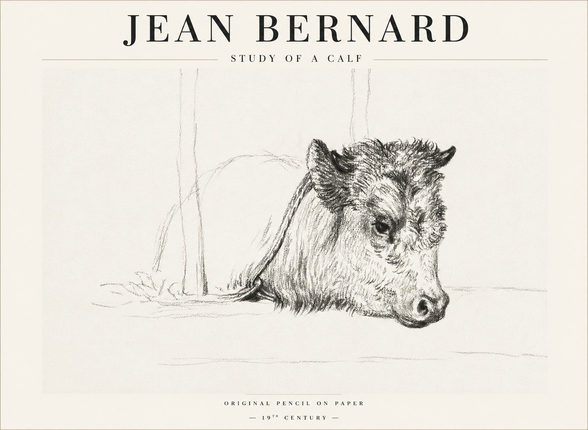 Jean Bernard Study of a Calf I No1 - Poszter