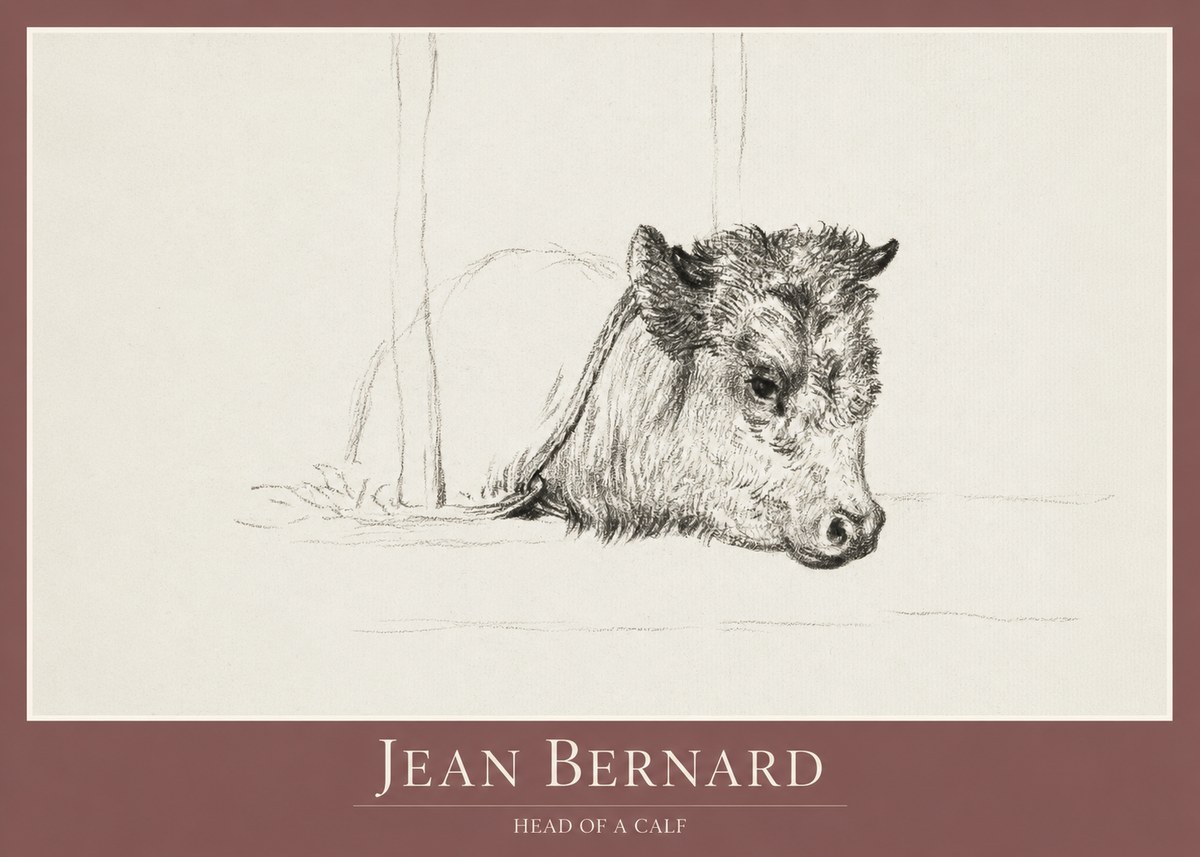 Jean Bernard Study of a Calf I No2 - Poszter