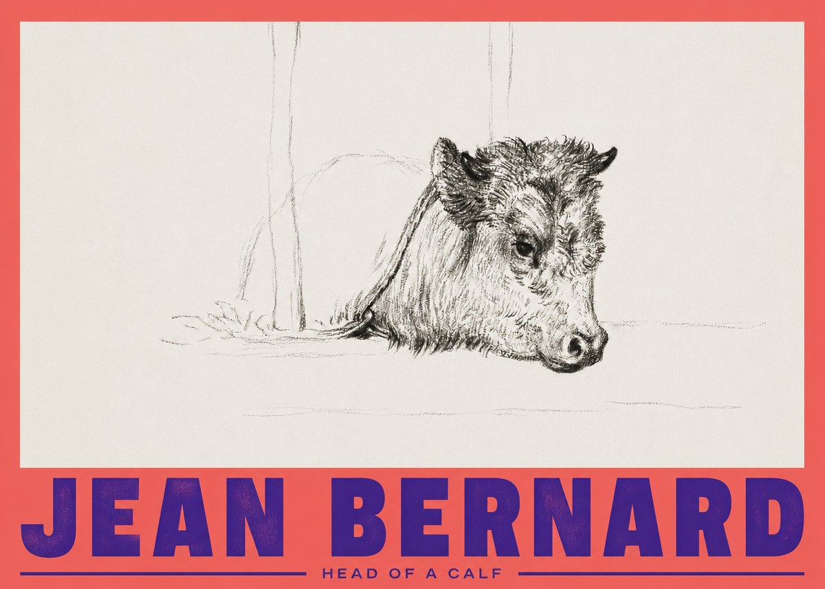 Jean Bernard Study of a Calf I No3 - Poszter