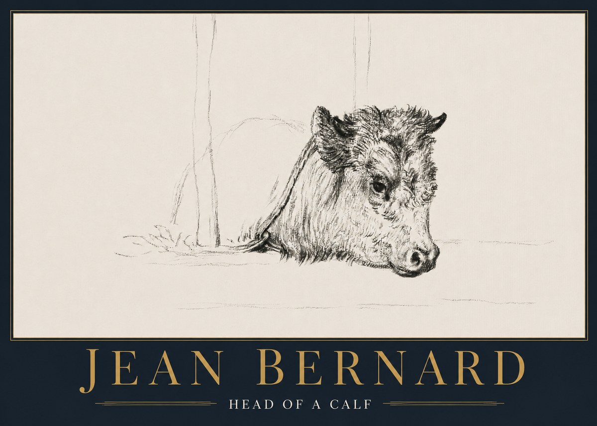 Jean Bernard Study of a Calf I No5 - Poszter