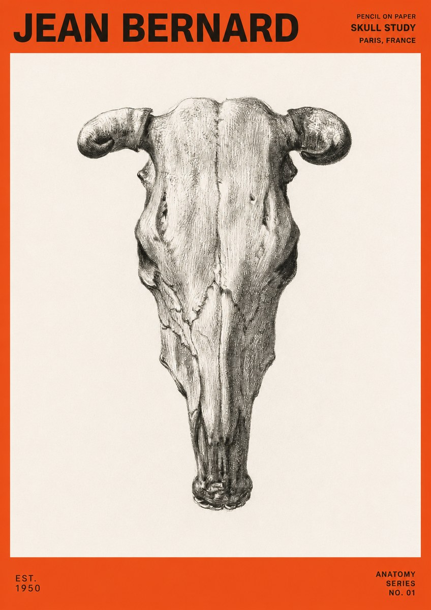 Jean Bernard Skull Study No3 - Poszter