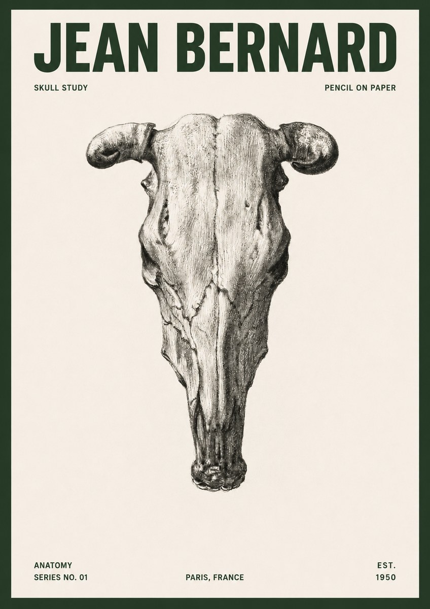 Jean Bernard Skull Study No5 - Poszter