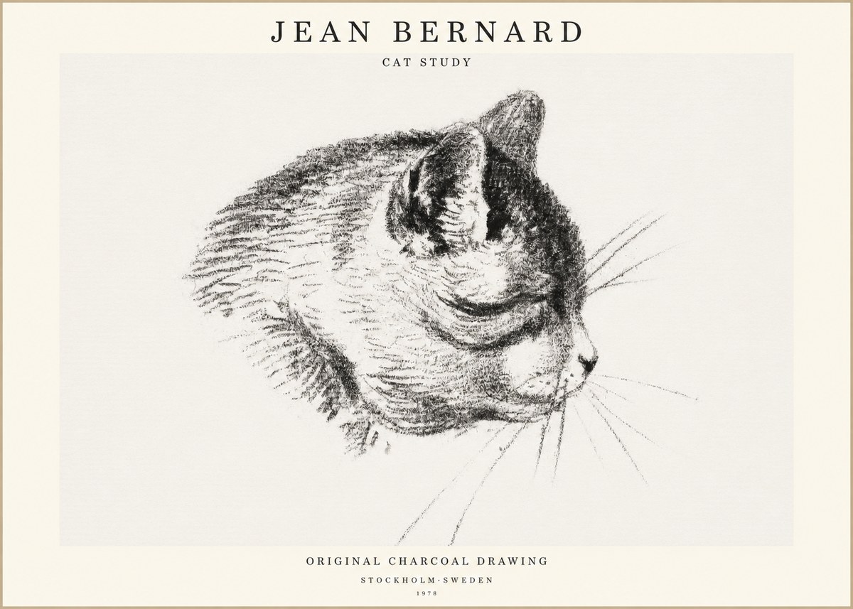Jean Bernard Cat Study IV No1 - Poszter