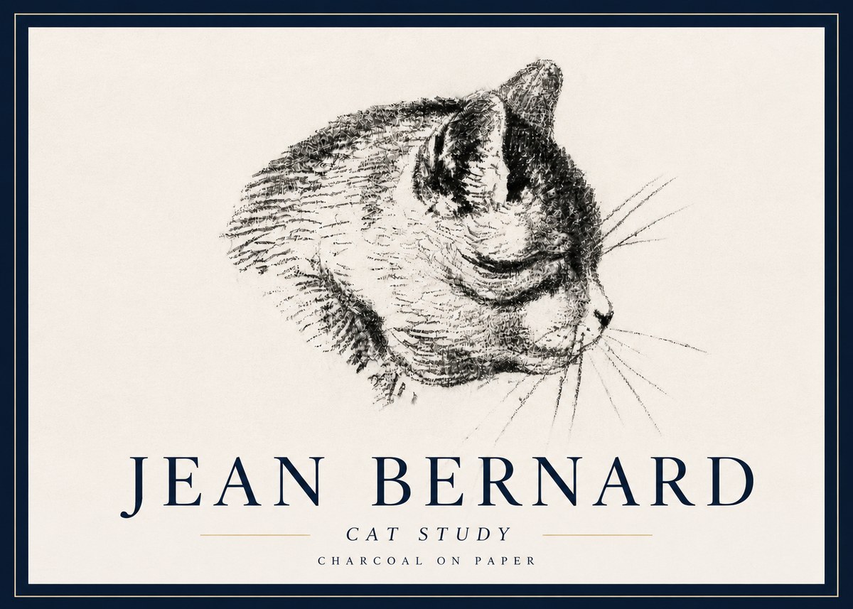 Jean Bernard Cat Study IV No6 - Poszter