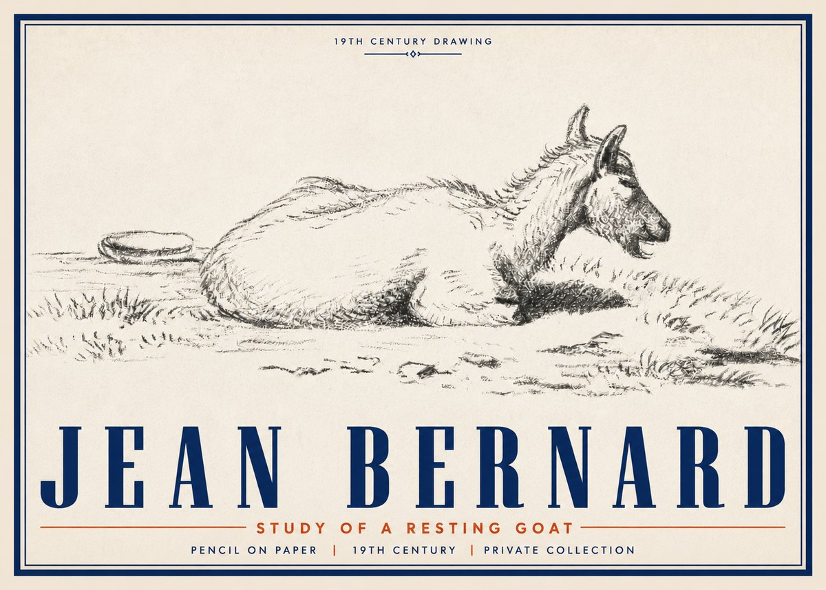 Jean Bernard Study of a Resting Goat No5 - Poszter