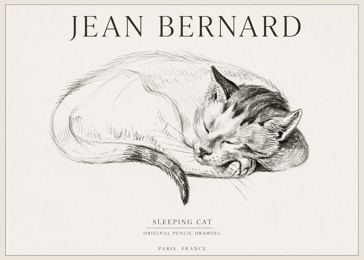 Jean Bernard Sleeping Cat IV No1 - Poszter