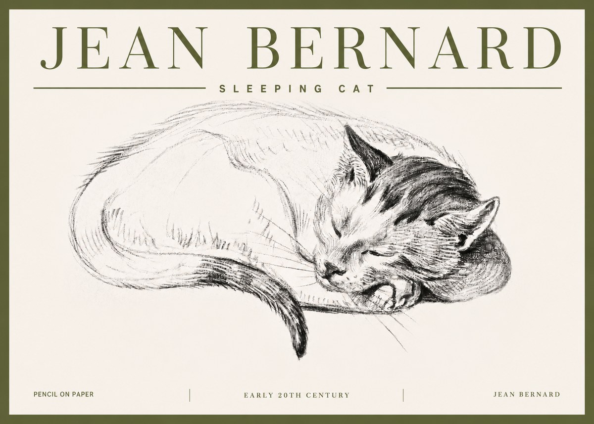 Jean Bernard Sleeping Cat IV No5 - Poszter