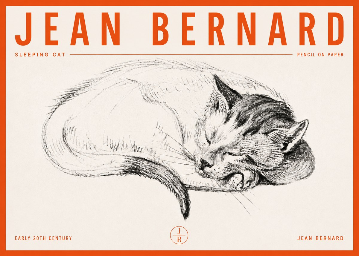 Jean Bernard Sleeping Cat IV No6 - Poszter