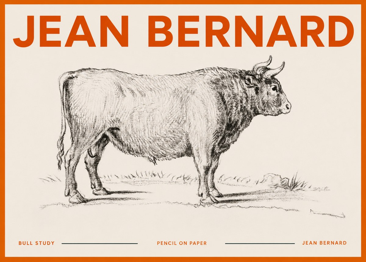 Jean Bernard Study of a Bull I No5 - Poszter