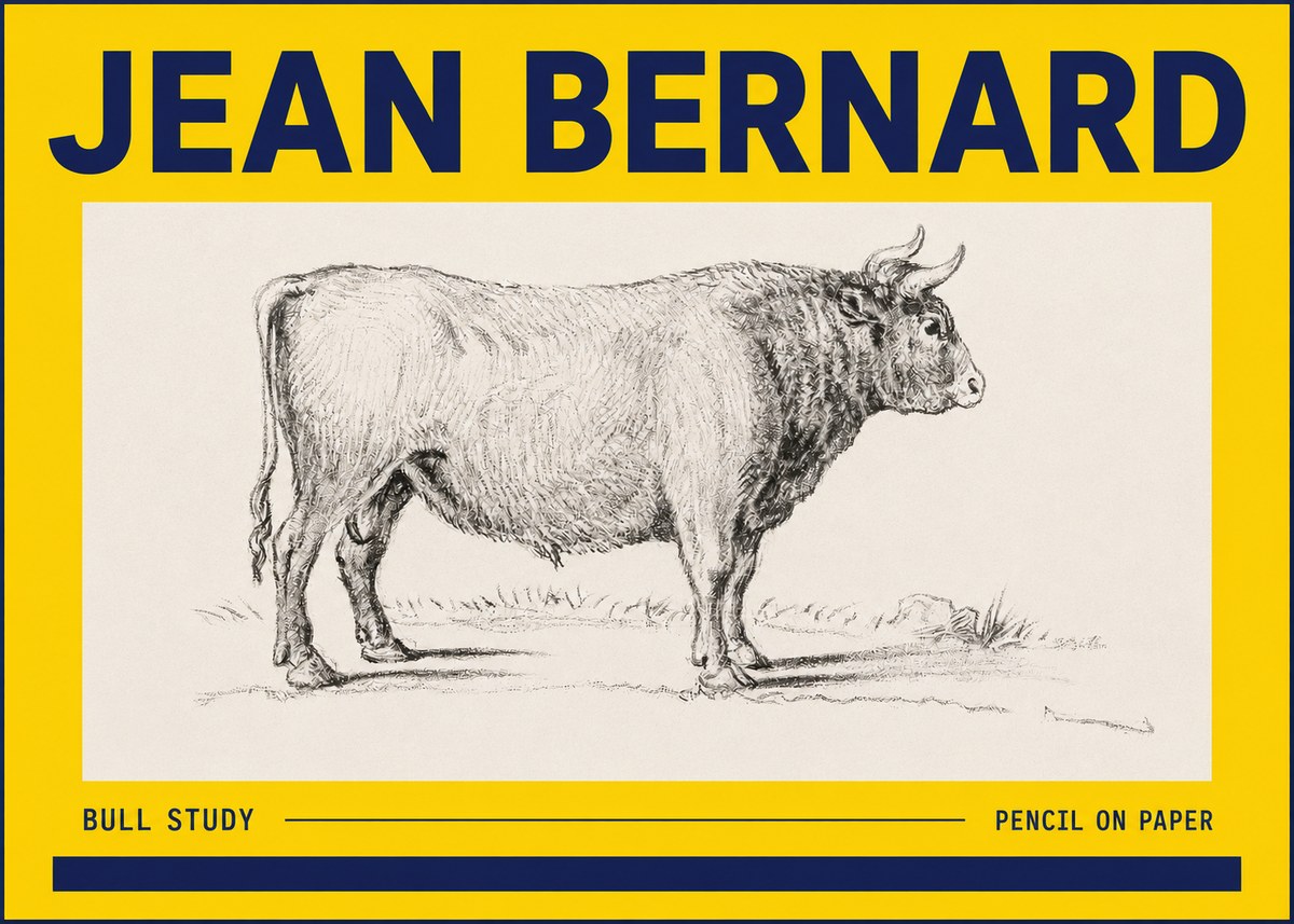 Jean Bernard Study of a Bull I No6 - Poszter