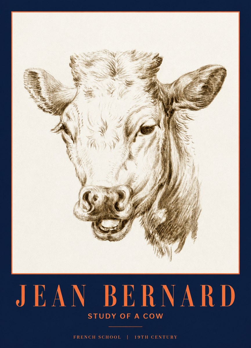 Jean Bernard Study of a Cow IV No3 - Poszter