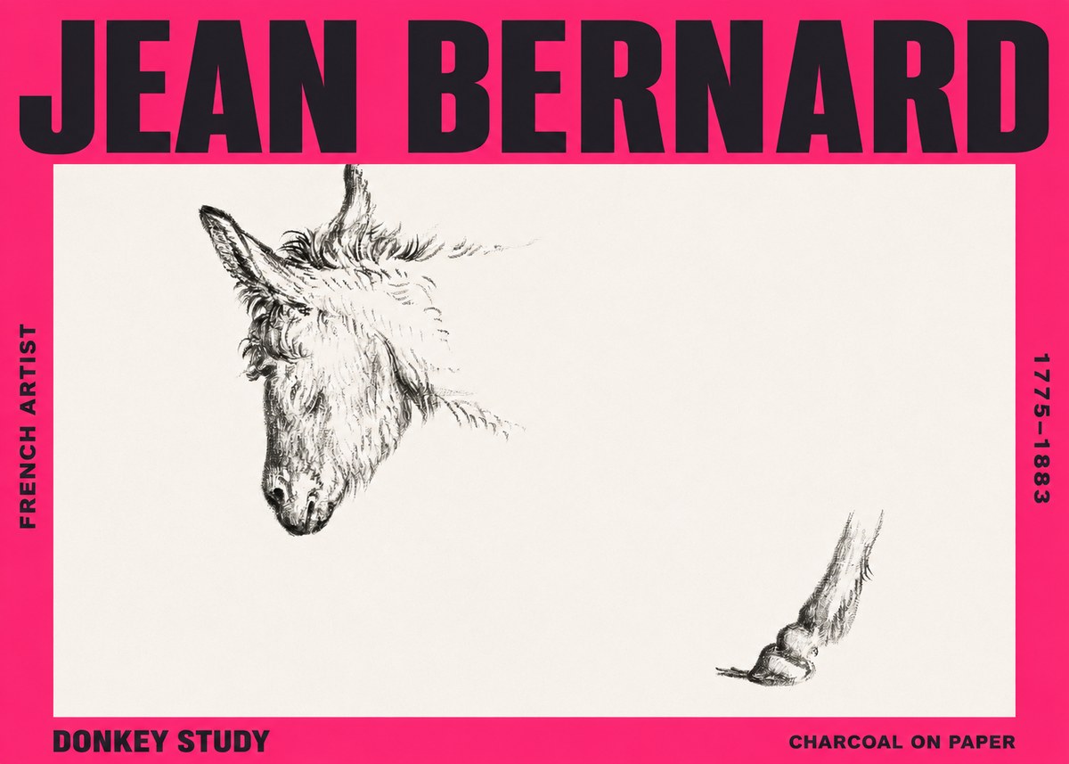 Jean Bernard Study of a Donkey II No3 - Poszter