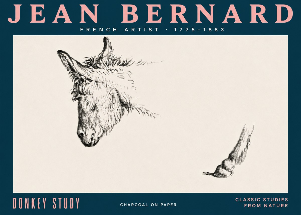 Jean Bernard Study of a Donkey II No5 - Poszter