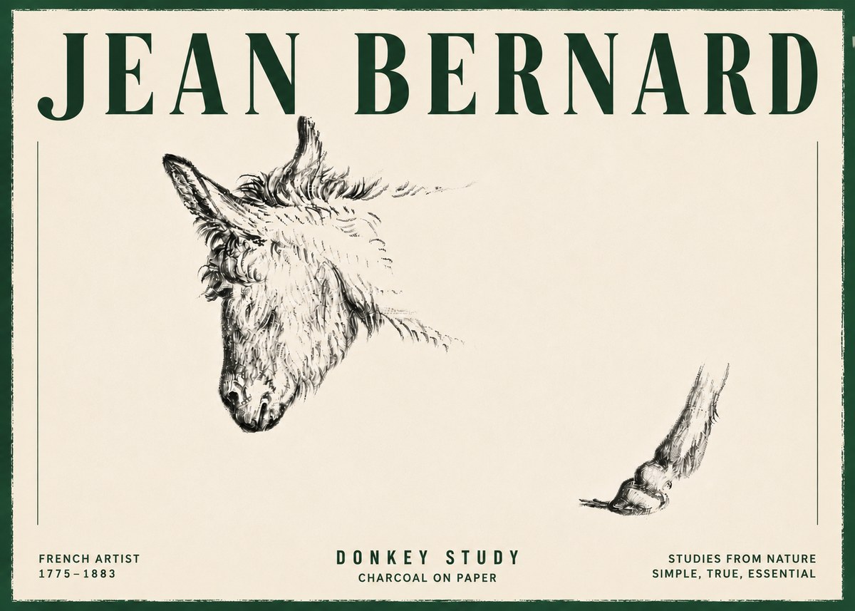 Jean Bernard Study of a Donkey II No6 - Poszter