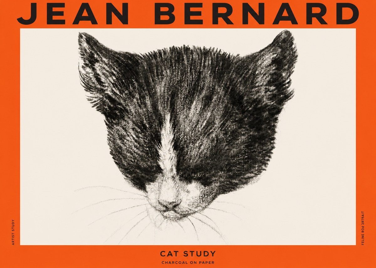 Jean Bernard Cat Study V No2 - Poszter