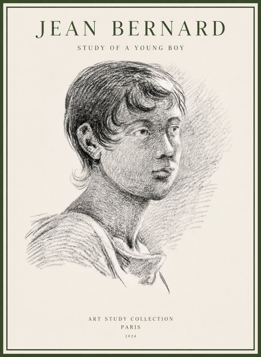 Jean Bernard Study of a Young Boy No1 - Poszter