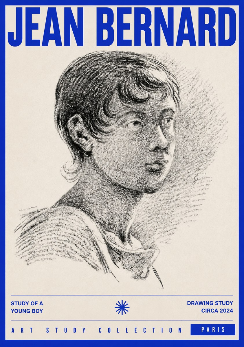Jean Bernard Study of a Young Boy No2 - Poszter