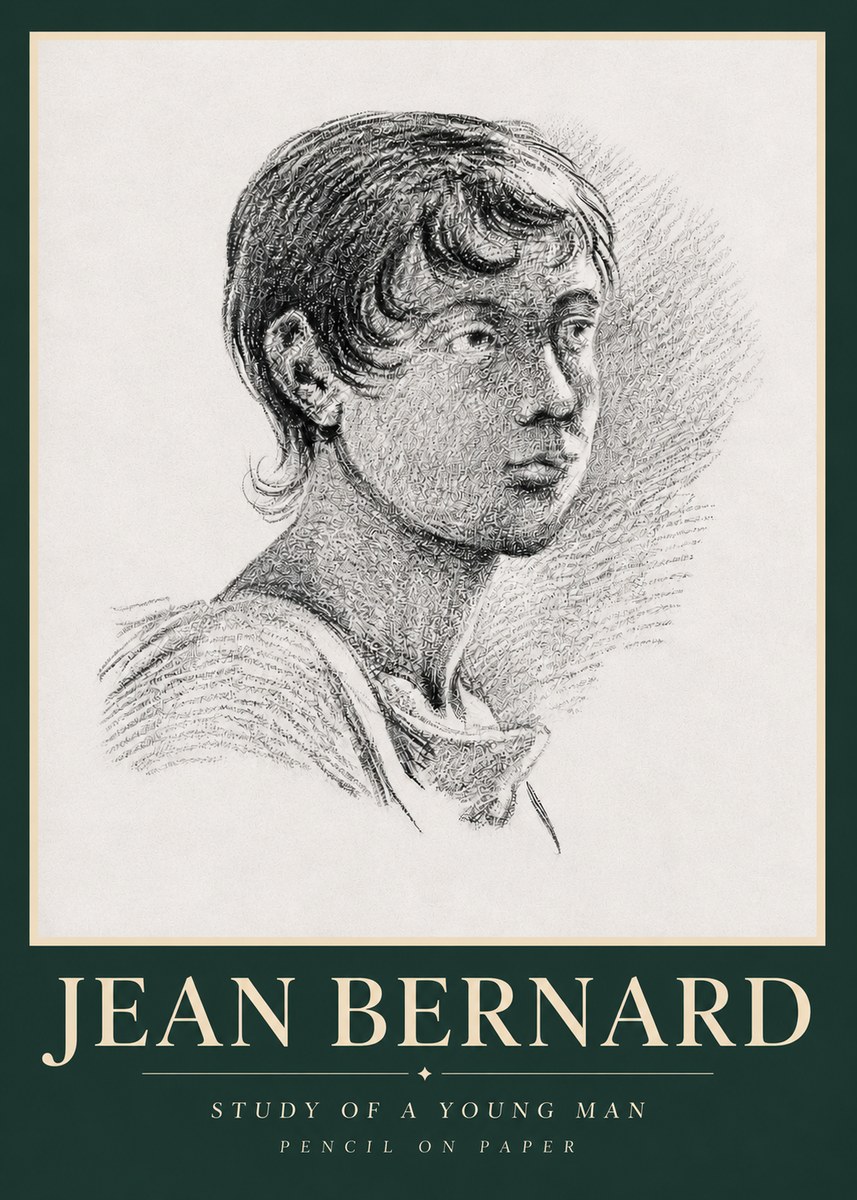Jean Bernard Study of a Young Boy No5 - Poszter