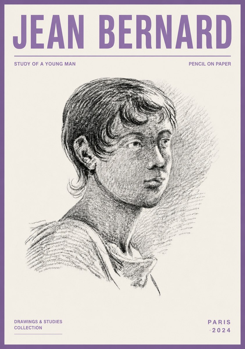 Jean Bernard Study of a Young Boy No6 - Poszter