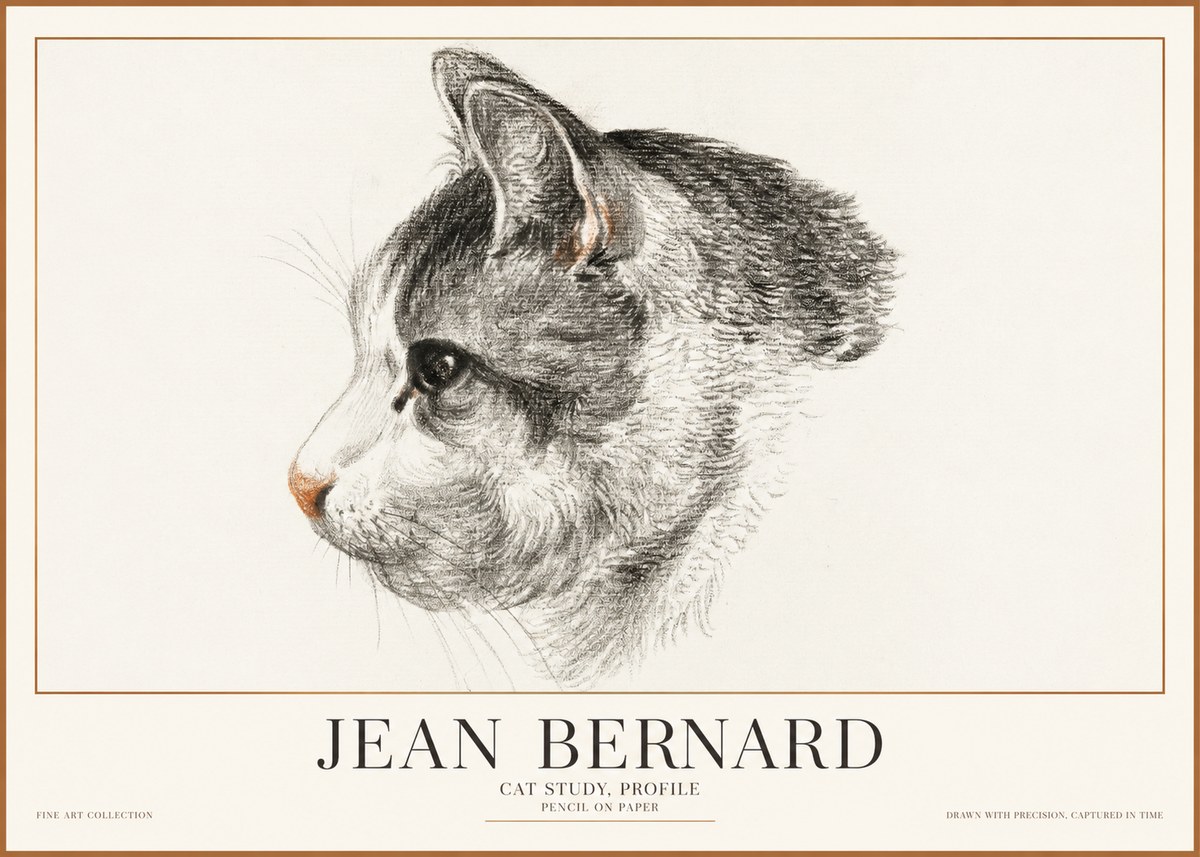 Jean Bernard Cat Study, Profile No1 - Poszter