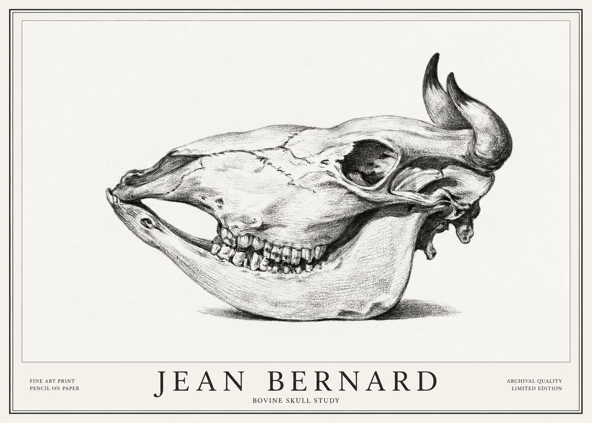 Jean Bernard Bovine Skull Study No1 - Poszter